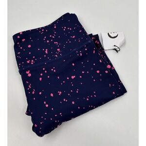 NWT Zyia‎ Active Women's 8-10 Navy Pink Splat High-Rise 7/8 Polyester Leggings